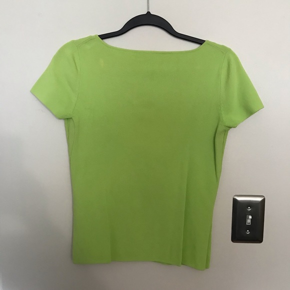 Cable & Gauge Bright Green Tie-Front Top - Picture 6 of 7